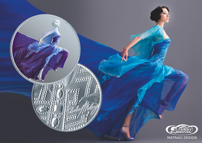 Blanka Matragi - Blue Butterfly Silver Coin / Medal